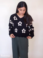 Load image into Gallery viewer, The Distressed Daisy Sweater
