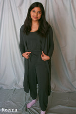 Load image into Gallery viewer, The Lifestyle Jumpsuit and Cardigan Set
